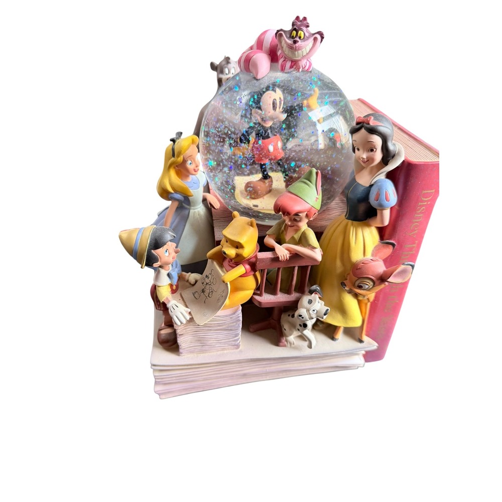 Disney Through the Years Musical Snow Globe‎ Book Mickey Alice Snow White Baloo